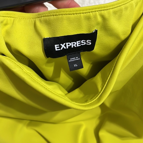 Express Lime Green High Waisted Body Contour Midi Skirt - Picture 6 of 7